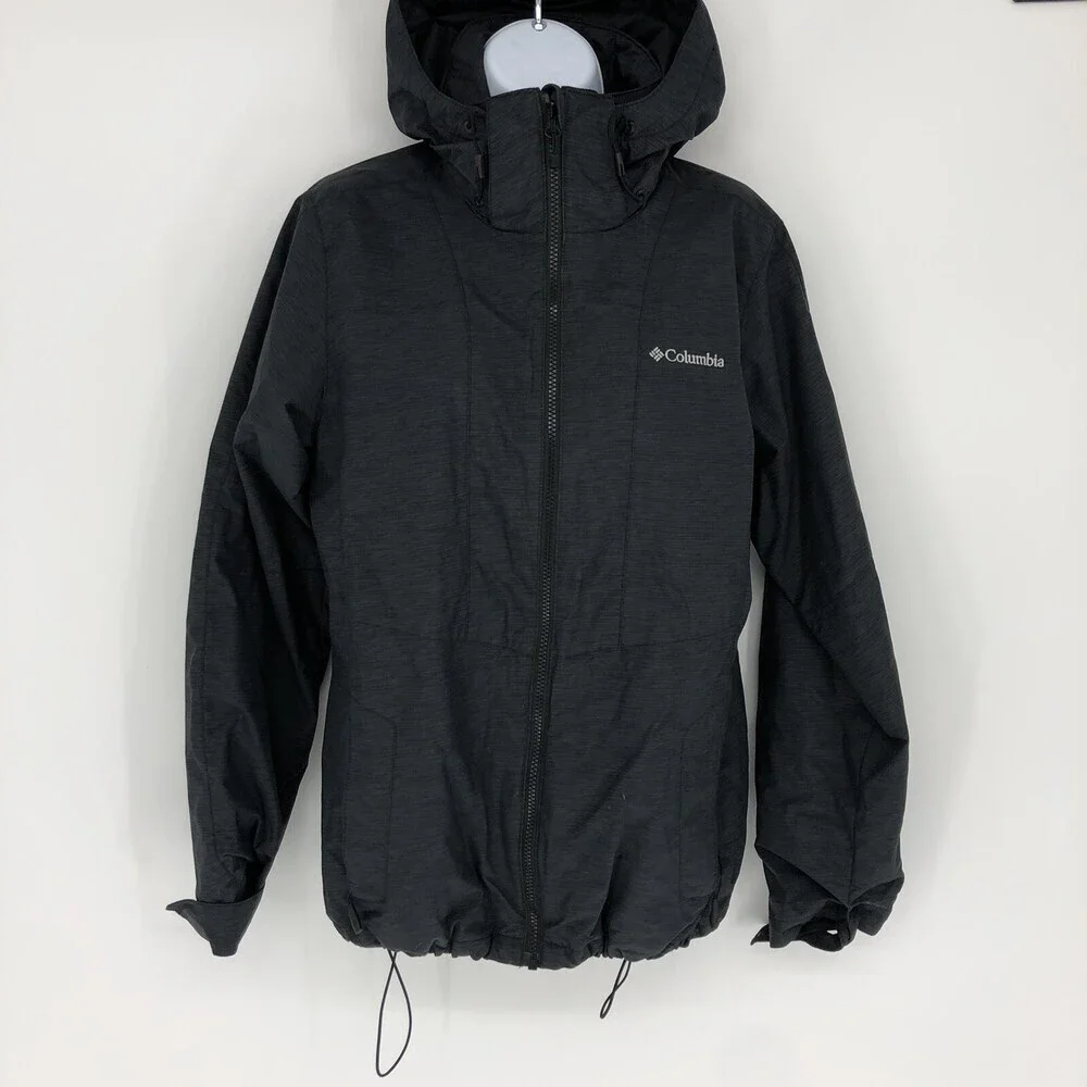 Columbia Charcoal Space Dye Grey Full Zip Interchange Jacket Men's Size Small